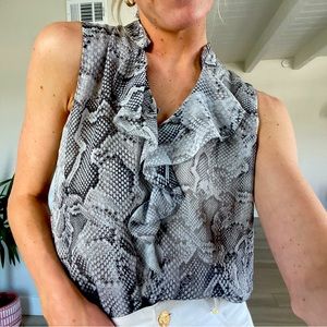 Barely Worn White House| Black Market Snakeskins Sleeveless Blouse